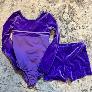 Girls dance or gymnastics leotard with shorts